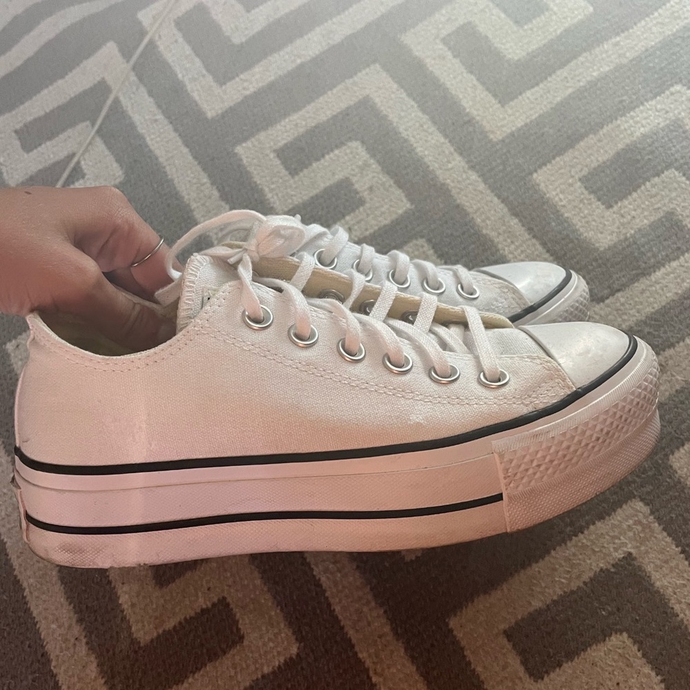 White Platform Converse